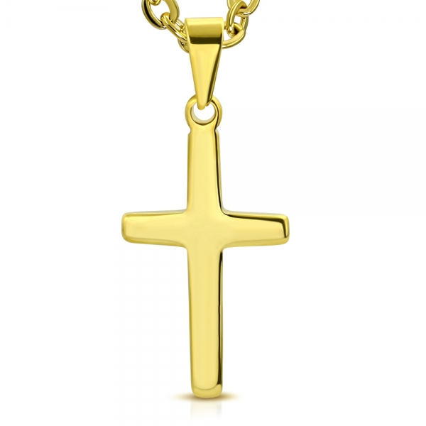 Pandantiv inox auriu cu cruce latina PSL1458 [2]